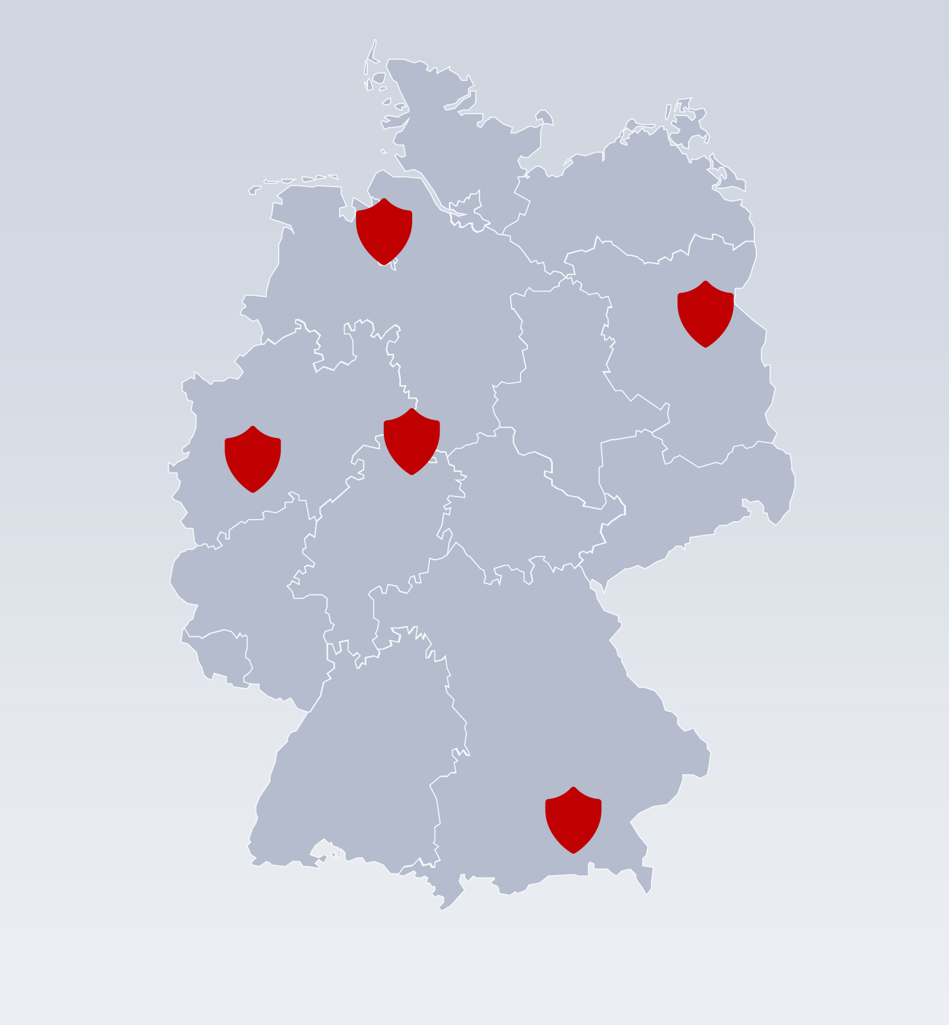 Karte der Defence Standorte