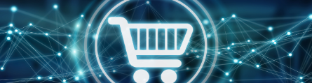 Digital shopping icons with connections on server background 3D rendering